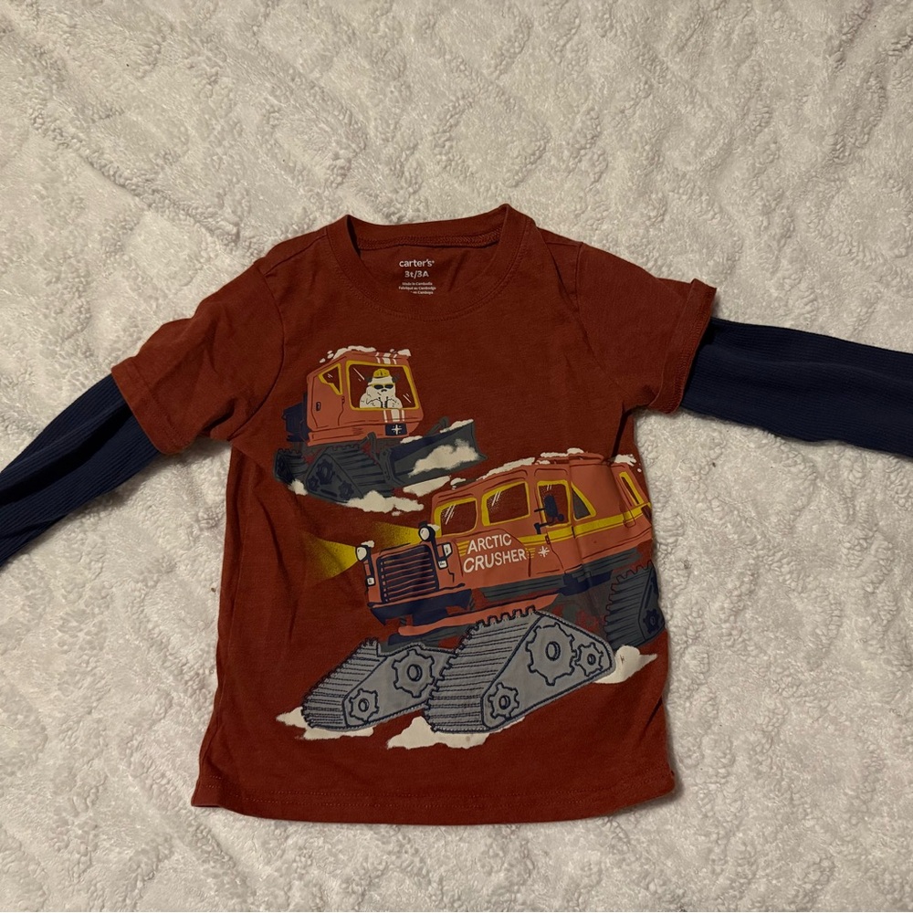 Carter's Red and Navy Long Sleeve Tee with Arctic Crusher Design